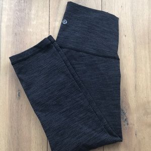 Lululemon high rise heathered gray crop size 4